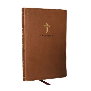 KJV Holy Bible: Ultra Thinline, Brown Leathersoft, Red Letter, Comfort Print: King James Version - by  Thomas Nelson (Leather Bound)