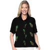 LA LEELA Women's Beach Hawaiian Short Sleeve Blouse Shirt L Squid Ink AD589 - 3 of 3
