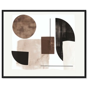 Art Remedy In Shapes and Earth Tones Modern Minimal Abstracts Framed - 1 of 4