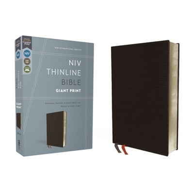 Niv, Thinline Bible, Giant Print, Bonded Leather, Black, Red Letter ...