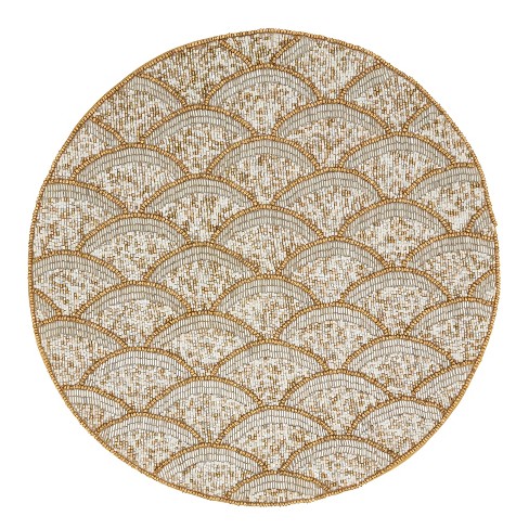 Saro Lifestyle Scallop Design Beaded Placemats (Set of 4) - image 1 of 4