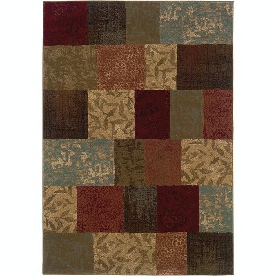 Oriental Weavers Hudson 030C1 Green/ Red Indoor Area Rug - 1'10" x 3'3"