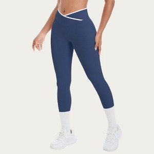 Anna-Kaci Active Women's High Waist Crossover Leggings with Contoured Fit and V-Shaped Waistband - 1 of 4