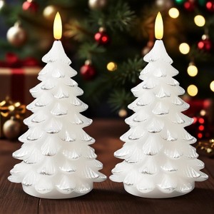 Christmas Tree Candles Battery Operated, Flameless LED Candle Lights with 6H Timer, Set of 2 - 1 of 4