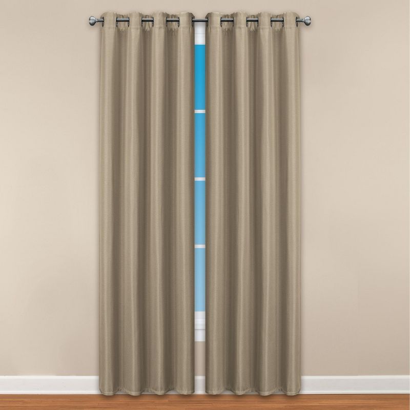 Collections Etc Textured Grommet Top Blackout Curtain Panel, 2 of 5