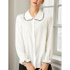 Allegra K Women's Sweet Ruffle Peter Pan Collar Long Sleeves Button Down Shirt - 2 of 4