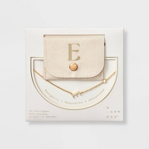 14K Gold Dipped Cubic Zirconia Initial Necklace - A New Day™ - 1 of 4