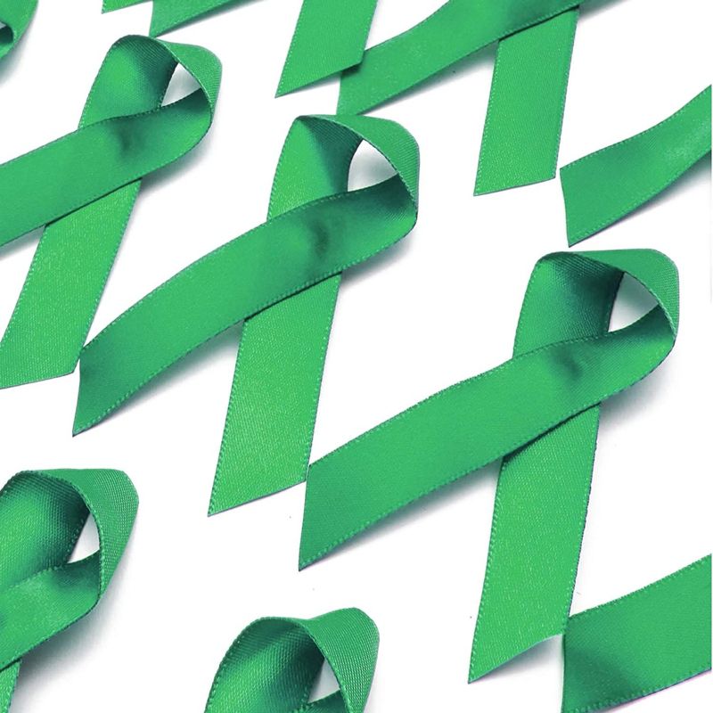 Bright Creations 50 Pack Green Satin Awareness Ribbons with Clutch Pins, 3.5 in, 5 of 7
