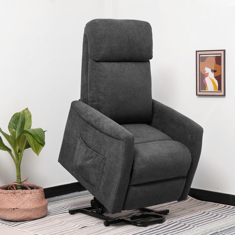 Costway Power Lift Recliner Chair for Elderly Living Room Chair w/ Remote Control Grey\Brown, 2 of 11