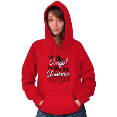 I'm The Angel On Top Christmas Tree Hoodie Sweatshirt Women Brisco Brands