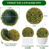 Artificial Plant Topiary Ball, Decorative Artificial Boxwood Balls with Flowers - 2 of 4