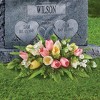Collections Etc Colorful Tulip Memorial Arrangement Stake 18 X 9 X 10 - 2 of 2