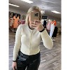 Women's Knit Button Down Cardigan - OLIVACEOUS - 3 of 4