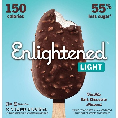 Enlightened Vanilla Dark Chocolate Almond Ice Cream Bar - 10.6oz/4ct