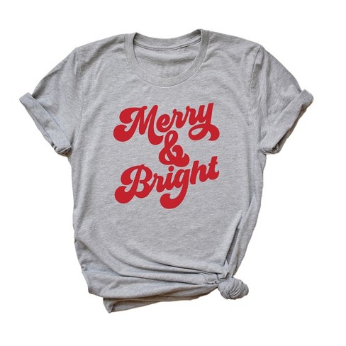 Simply Sage Market Women's Bold Merry And Bright Short Sleeve Graphic Tee -  Xs - Grey : Target