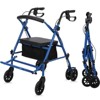 2 in 1 Rollator Walker & Transport Chair for Seniors with Seat, Transport Wheelchair All Terrain, Medical Walker for Adults with Backrest, Footrest - 2 of 4