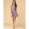 INSPIRE CHIC Women's Choker V Neck Vintage Flared Gilding Metallic Shiny Star A-Line Dress - 4 of 4
