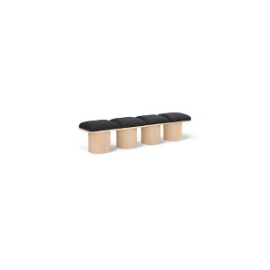 Meridian Furniture,Pavilion Black Boucle Fabric Bench - 1 of 4