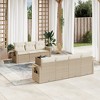 vidaXL 8 Piece Patio Sofa Set with Cushions - Beige and Cream - 2 of 4