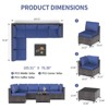 Garvee 7 Piece Outdoor Patio Furniture Set, PE Rattan Wicker Sofa Set, Outdoor Sectional Furniture Chair Set with Cushions and Tea Table - 2 of 4