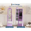 46" Kids Jewelry Cabinet with Full-Length Mirror, Storage Drawers and Jewelry Armoire for Kids Bithday - 4 of 4