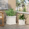 Christopher Knight Home Burgos Outdoor Lightweight Concrete Small and Large Planter Set, White - 2 of 4