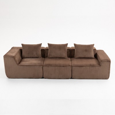 Dolonm 111" Multi person modular compression sofa that can be freely combined，Sectional Boneless sofa，No Assembly Required