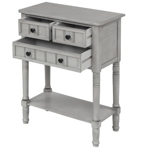 Bellemave Narrow Console Table, Slim Sofa Table with Three Storage Drawers and Bottom Shelf for Living Room,  Easy Assembly (Gray Wash) - 1 of 3
