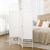 NicBex 5.6' Tall 3-panel Room Divider Folding Privacy Screen for Room Separation, Wave Fiber Freestanding Wall Partition, White - image 4 of 4