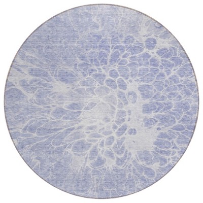Lavender Ivory And Lilac Abstract Washable Indoor Outdoor Area Rug