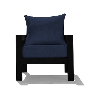 Honeycomb Outdoor Edisto Seat - Black Aluminum Chair: Weather Resistant Modular Patio Lounge Furniture - 1 of 4