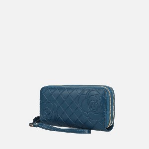MKF Collection Honey Genuine Leather Quilted Flower-Embossed Women’s Wristlet Wallet by Mia K - 1 of 4