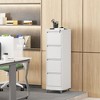 ACEPANO 40.59 in. H Metal Decorative Storage Cabinets with 4 Drawer & Wheels For Home & Office-White - 2 of 4