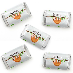 Big Dot of Happiness Let’s Hang - Sloth - Mini Candy Bar Wrapper Stickers - Baby Shower or Birthday Party Small Favors - 40 Count - 1 of 4