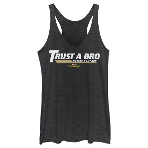 Women's Marvel Hawkeye Trust Moving Company Racerback Tank Top - 1 of 4