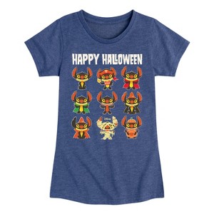 Girls' - Lilo and Stitch - Stitch Costumes Fitted Short Sleeve Graphic T-Shirt - 1 of 4