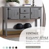 Garvee 48" Solid Wood Retro Sideboard Cabinet with 2 Drawers and 2 Doors ¨C Portable Console Table, Hallway, Gray - 4 of 4