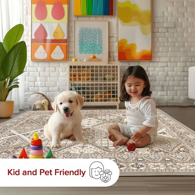 Gray Synthetic Reversible Stain-Resistant Runner Rug 2'6" x 6'