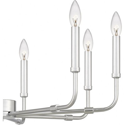 Matte Black 28-Inch 8-Light Steel Candle Chandelier