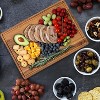 Angel Sar Wood Cutting Board Set of 3, Acacia Wood Chopping Boards with Deep Juice Groove, 2-in-1 Side Markers, Built-in Handles, and Storage Holder - 4 of 4