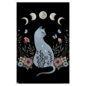 Trends International Episodic Drawing - Cat On The Hill Framed Wall Poster Prints - 1 of 4