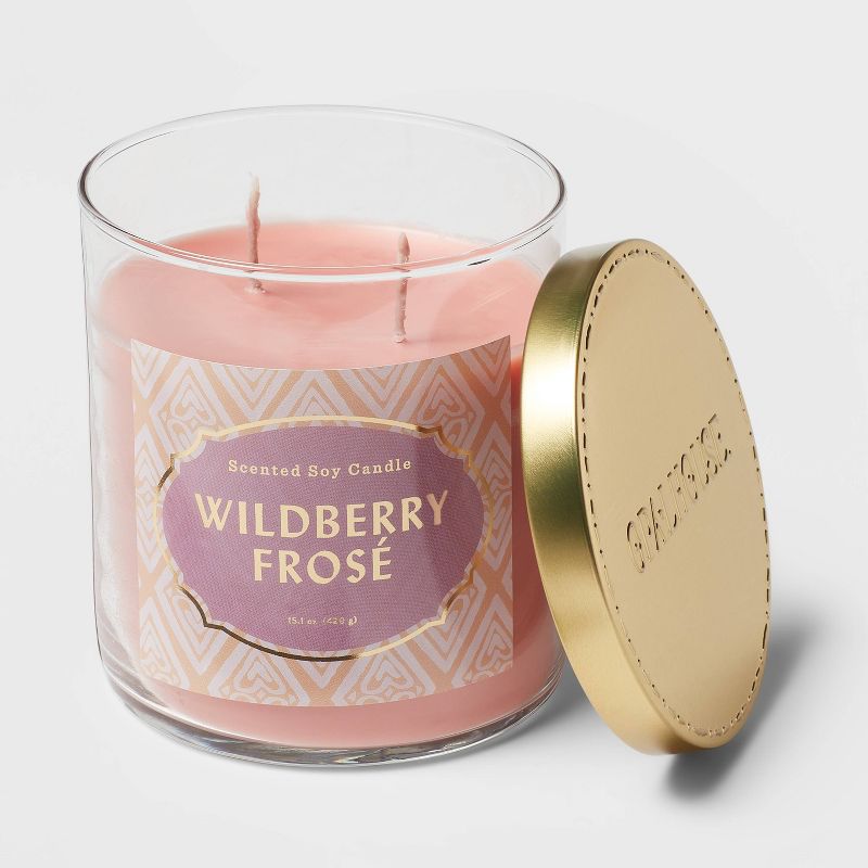 Lidded Glass Jar Candle Wildberry Frose - Opalhouse™, 3 of 9
