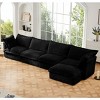 Upholstered Sectional Sofa, 4 Seater Free Combination Convertible Sofa, Sofas with Ottoman, Corduroy Fabric Sectional Sofas-Cuddlewood - 3 of 4