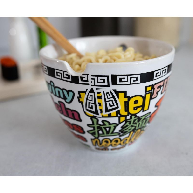 Boom Trendz Bowl Bop Noodle Collage Japanese Dinner Set | 16-Ounce Ramen Bowl, Chopsticks, 3 of 7