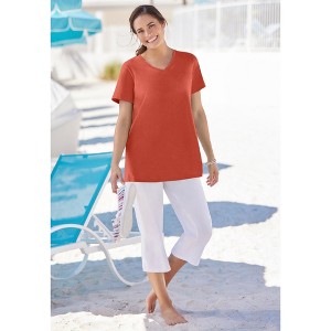 Woman Within Perfect Short-Sleeve V-Neck Tee - 1 of 4