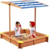 SUGIFT Kids Wooden Sandbox with Retractable UV-Protection Canopy - 2 of 4
