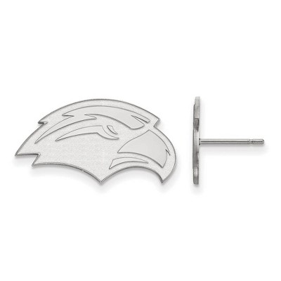 Black Bow Jewelry 10k White Gold Southern Mississippi Golden Eagles NCAA Post Earrings