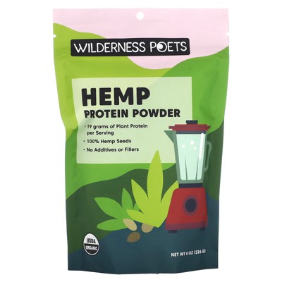 Wilderness Poets, Cold Pressed Organic Hemp Protein Powder, 19 G (8 Ounce)