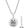 Steeltime 24" Fun Stainless Steel Pendant Necklace With Flowers And " Be You Tiful" Saying - 3 of 4