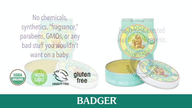 Badger Organic Baby Balm Skin Care - 2oz, 2 of 8, play video